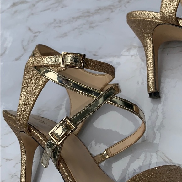 Nine West Gold Strappy Heels - Picture 5 of 7